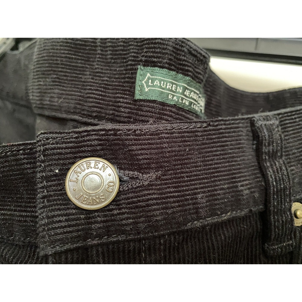 Great Pre-Owned Ralph Lauren corduroy Jean women SiZE 8 Regular Color Black - Picture 4 of 7